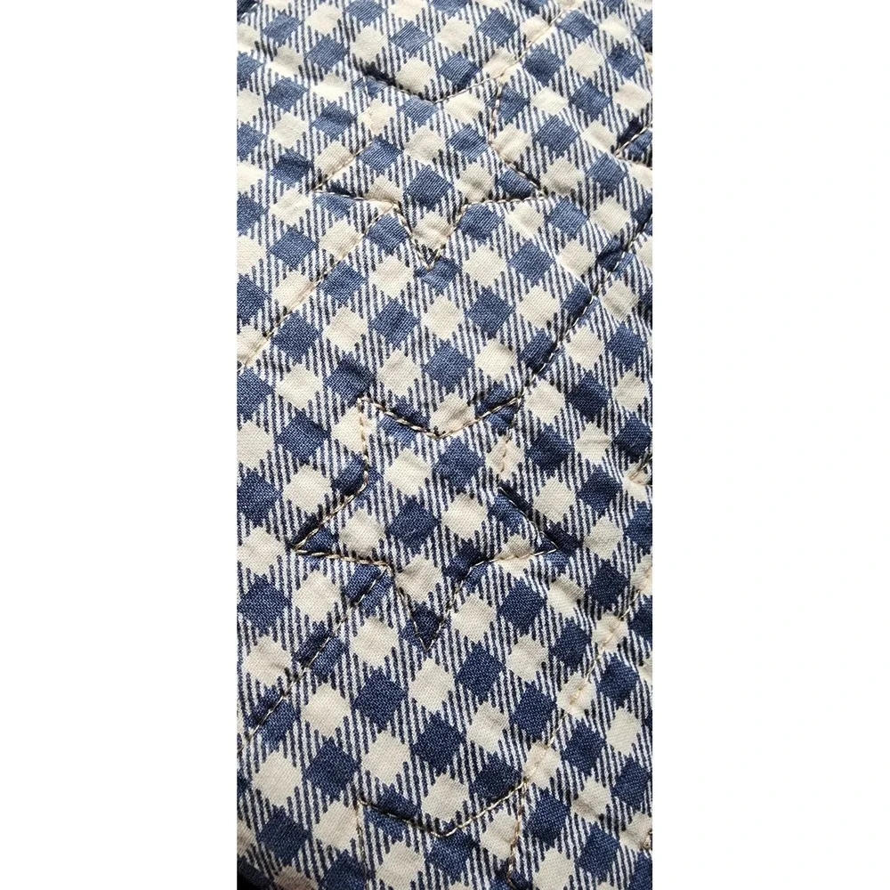 Martha Stewart Quilt Set Full Queen Red White Blue Americana Striped Star Cotton